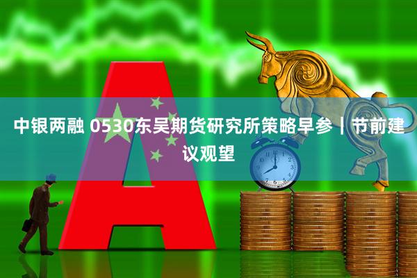 中银两融 0530东吴期货研究所策略早参｜节前建议观望