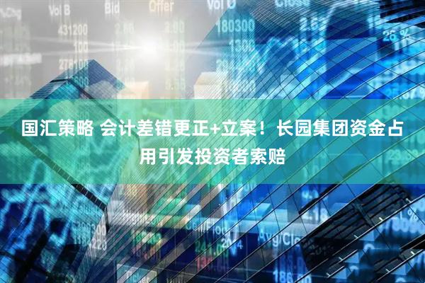 国汇策略 会计差错更正+立案！长园集团资金占用引发投资者索赔